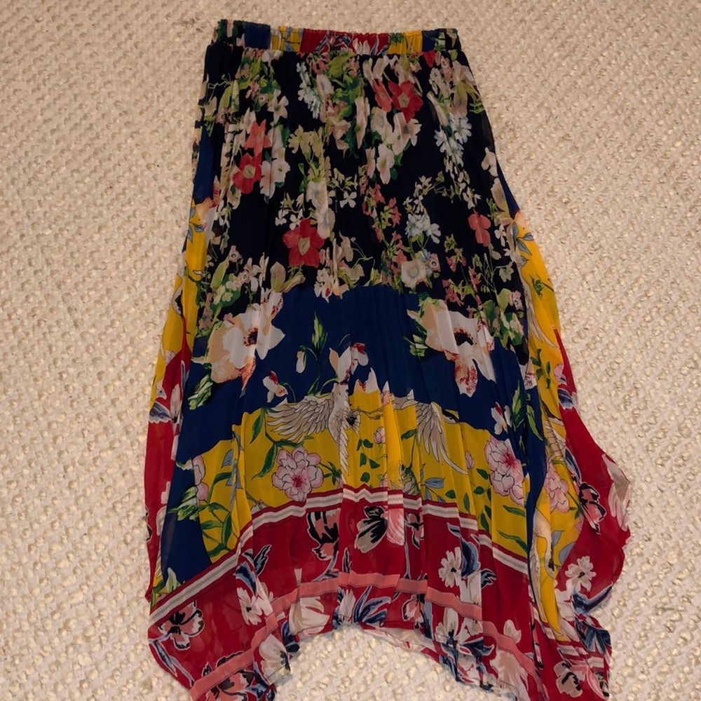 Anthropologie printed scarf skirt sz XS